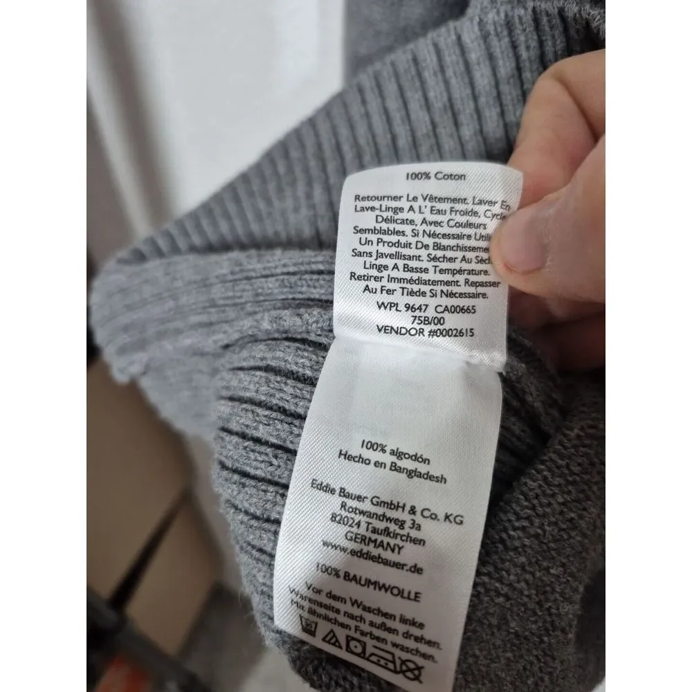 Eddie Bauer Sweater Mens‎ XLGray Cotton Crew Neck Long Sleeve Pullover - Picture 5 of 6